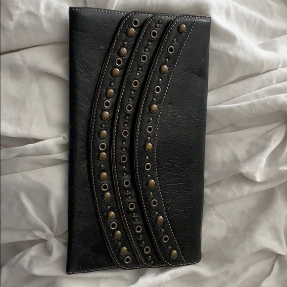 Leather clutch - Nordstrom w/ 3 compartments/flaps - Picture 1 of 8